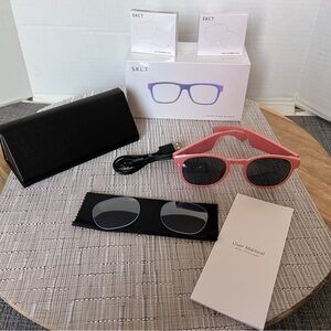 SKCT Smart Sunglasses Bluetooth Voice Assistant and Speaker + 3 Sets Lenses